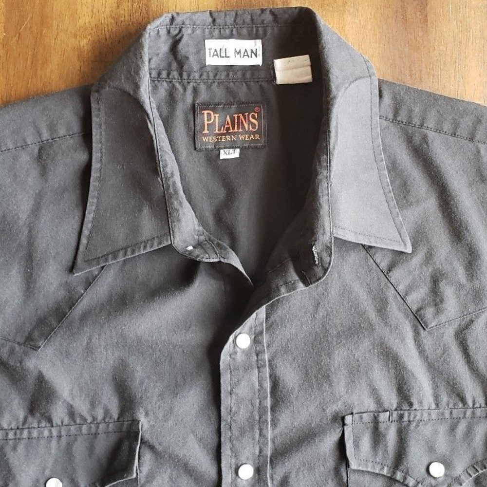 Plains Western Wear Men Black Pearl Snap XLT